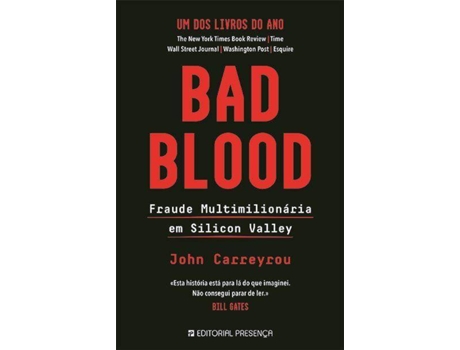 Livro Bad Blood de John Carreyrou (Português)