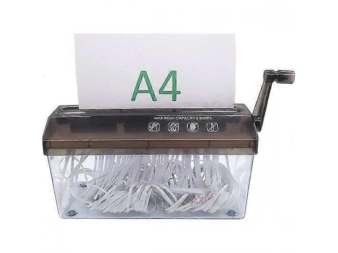 Triturador de Papel A4, Triturador de Documentos Manual para Escritório, Escola, Casa, Triturador Portátil de Papel e Documentos BRILVIBERA
