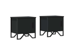 Conjunto de 2 Mesas de Cabeceira Preto MAISON EXCLUSIVE 40x30x40 cm