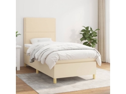 Vidaxl Cama Com Molas/colchão 90x190 Cm Tecido Cor Creme