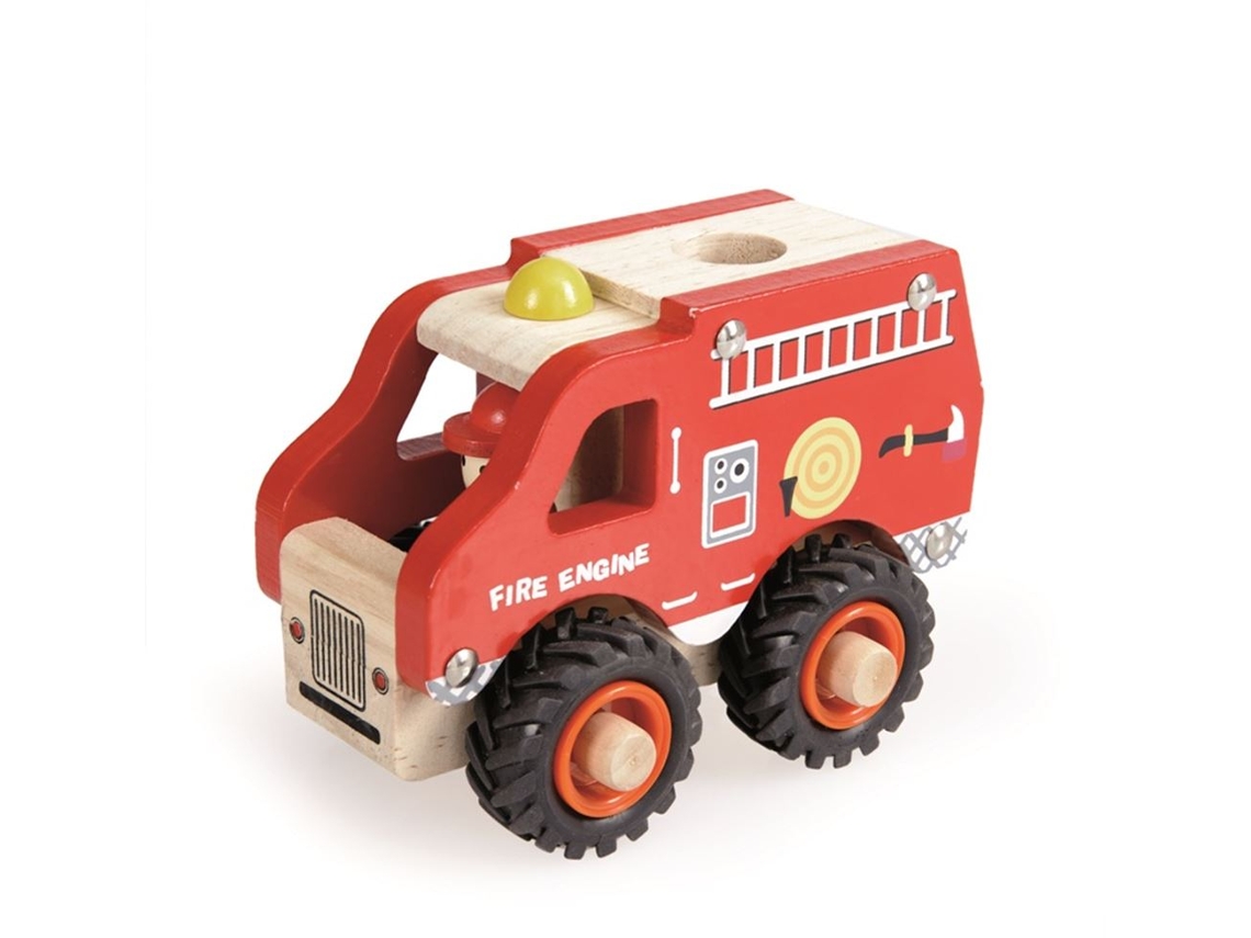 Caminhão De Bombeiros De Madeira Da Egmont Toys, 13x8x10 Cm