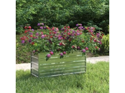 Vidaxl Canteiro Elevado De Jardim 100x40x45cm Aço Galvanizado Prateado