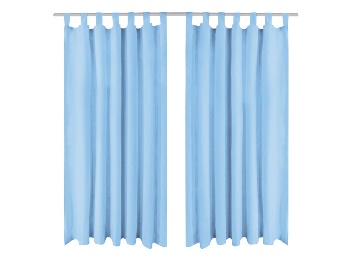 Vidaxl Cortinas De Cetim Com Presilhas 2 Pcs 140x175 Cm Turquesa