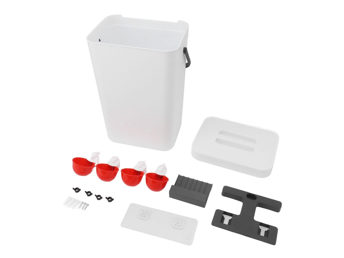 Bebedouro automático Primerox de 12 litros com 4 reservatórios para aves.