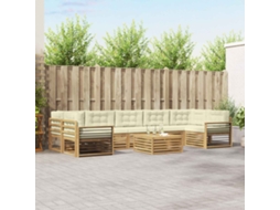 Vidaxl Conjunto De Sofás Para Exterior 8 Unid. Branco E Creme