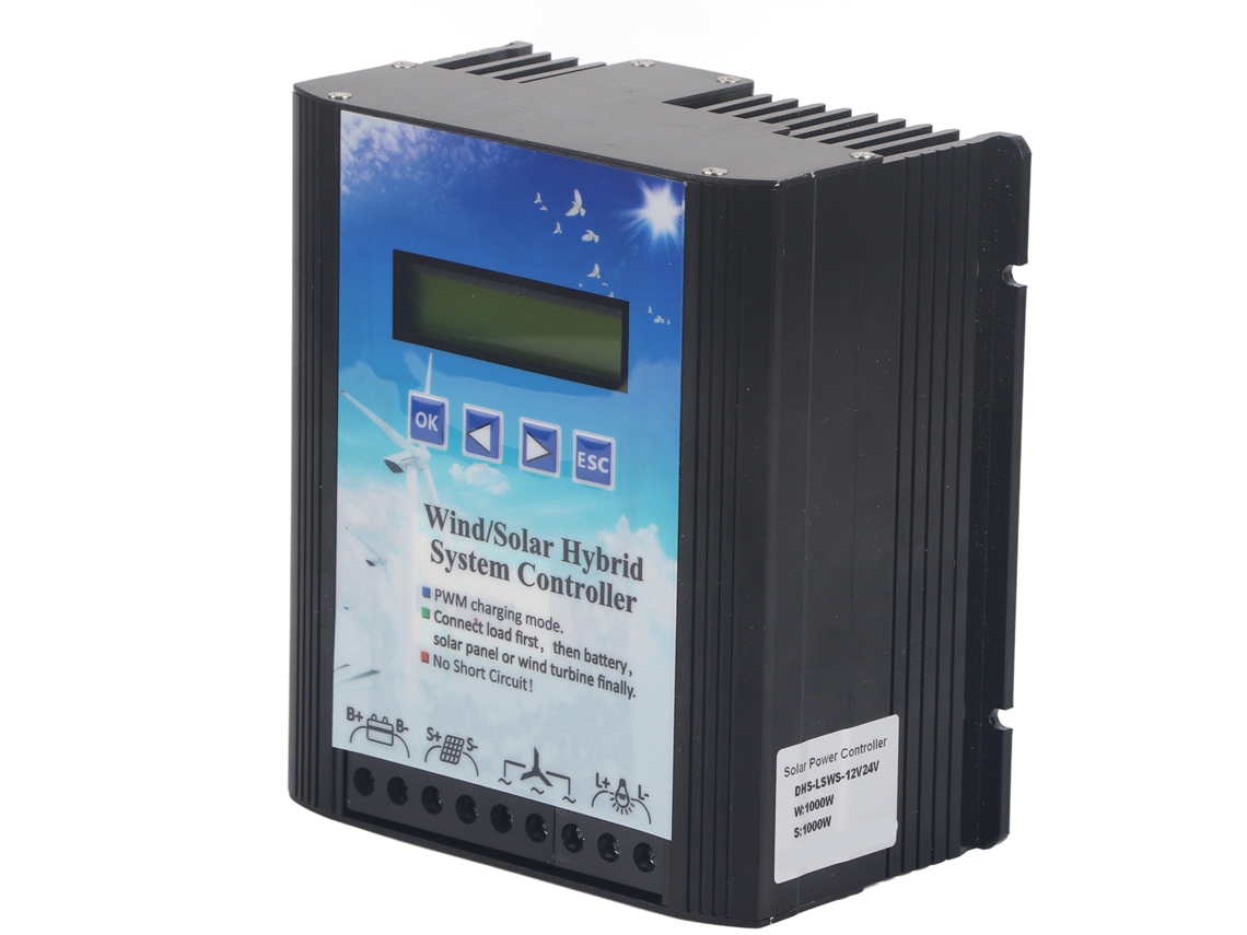 Controlador Híbrido Eólica Solar 12 24v Com Display Lcd