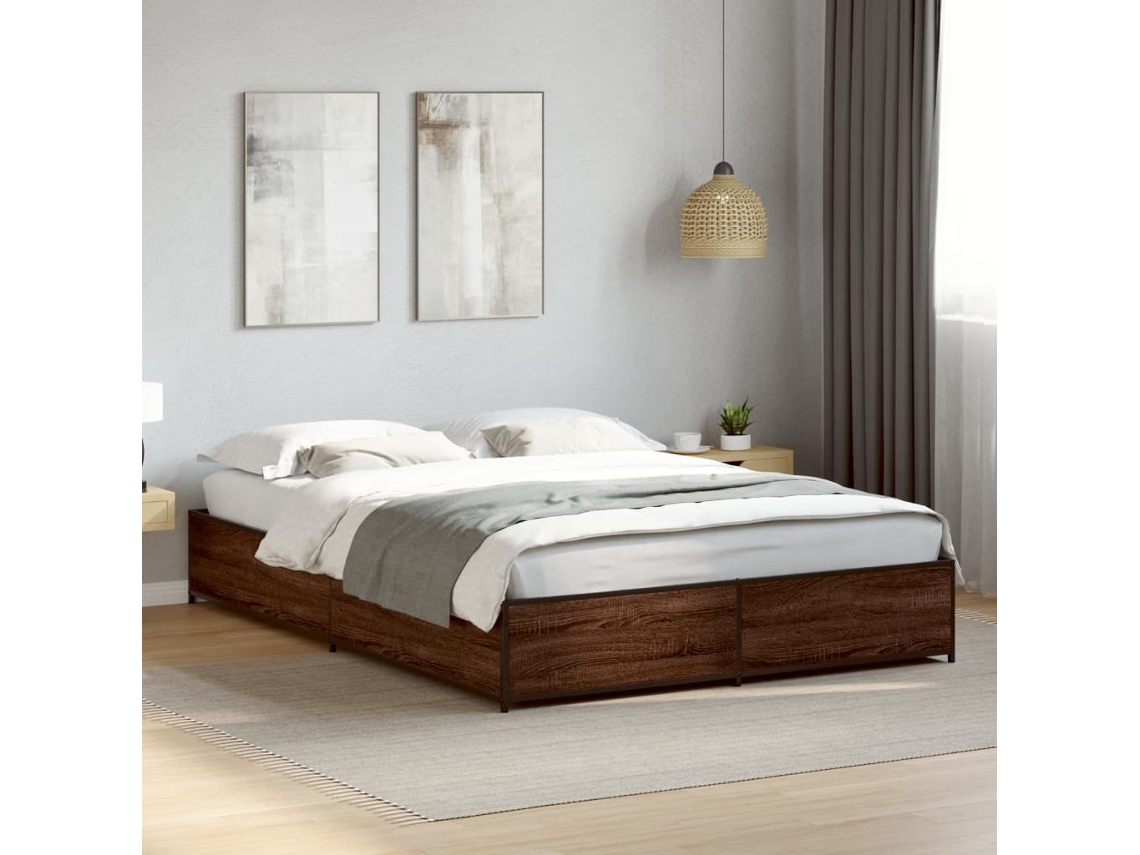 Vidaxl Estrutura De Cama 120x190cm Derivados Madeira/metal