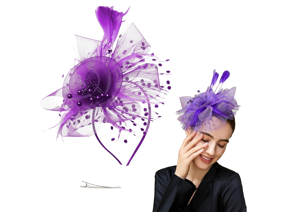 Laxiscreed Flor De Cabelo Roxa Com Penas Para Festas E Eventos De Cavalos