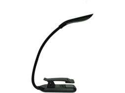 Luminária De Leitura Led Kisangel Preta Com Clipe E Haste Flexível, Recarregável Via Usb, Iluminação Potente Para