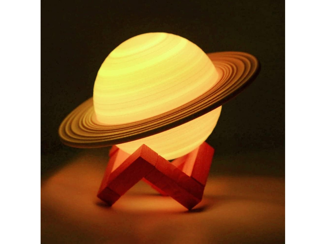Luminária Lua 3d De 6,4 Polegadas Com 16 Cores, Recarregável Via Usb, Controle Remoto E Por Toque (branca)