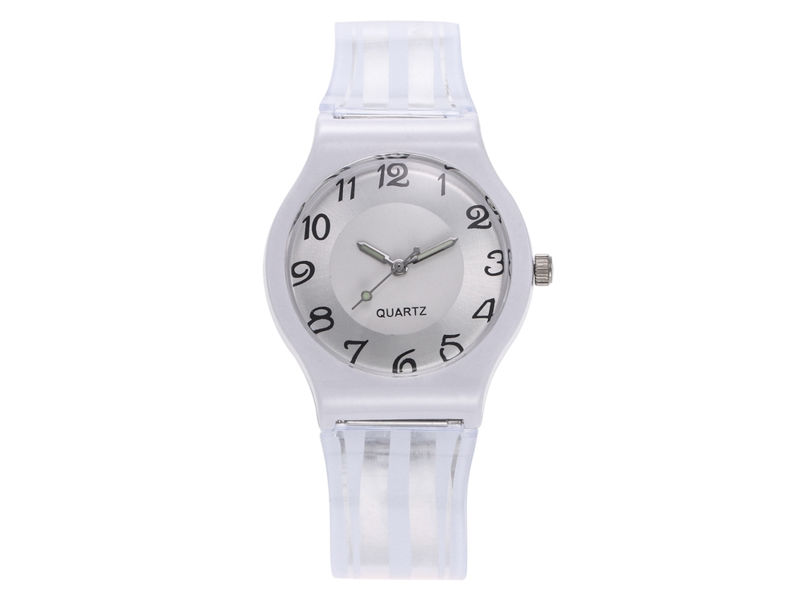Relógio Infantil para Meninas de Silicone Casual com Pulseira Branca Zhoulianfa