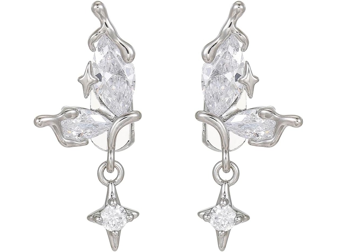 Lote De 2 Clipes Decorativos Em Forma De Aile De Papillon Para Écouteurs, Em Couro E Óxido De Zircônio Para,