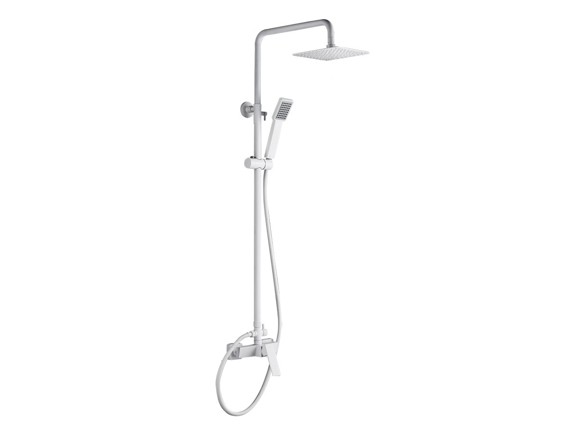 Coluna de Duche Extensível Chuveiro Termostático Quadrado Branco Mate MICE COLLECTION