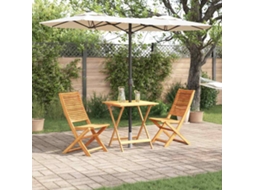 Vidaxl Conjunto Bistro Dobrável 3 Unid. Castanho