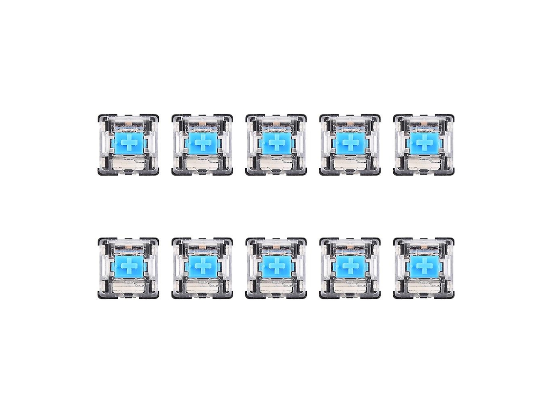 10 Unidades / Conjunto Interruptor De Teclado Mecânico Azul 3 Pinos Para Interruptores Cherry Mx