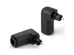 2026 2 Adaptadores Toslink com Ângulo de 90°, Conector Fêmea para Macho, para Cabo Óptico de Áudio