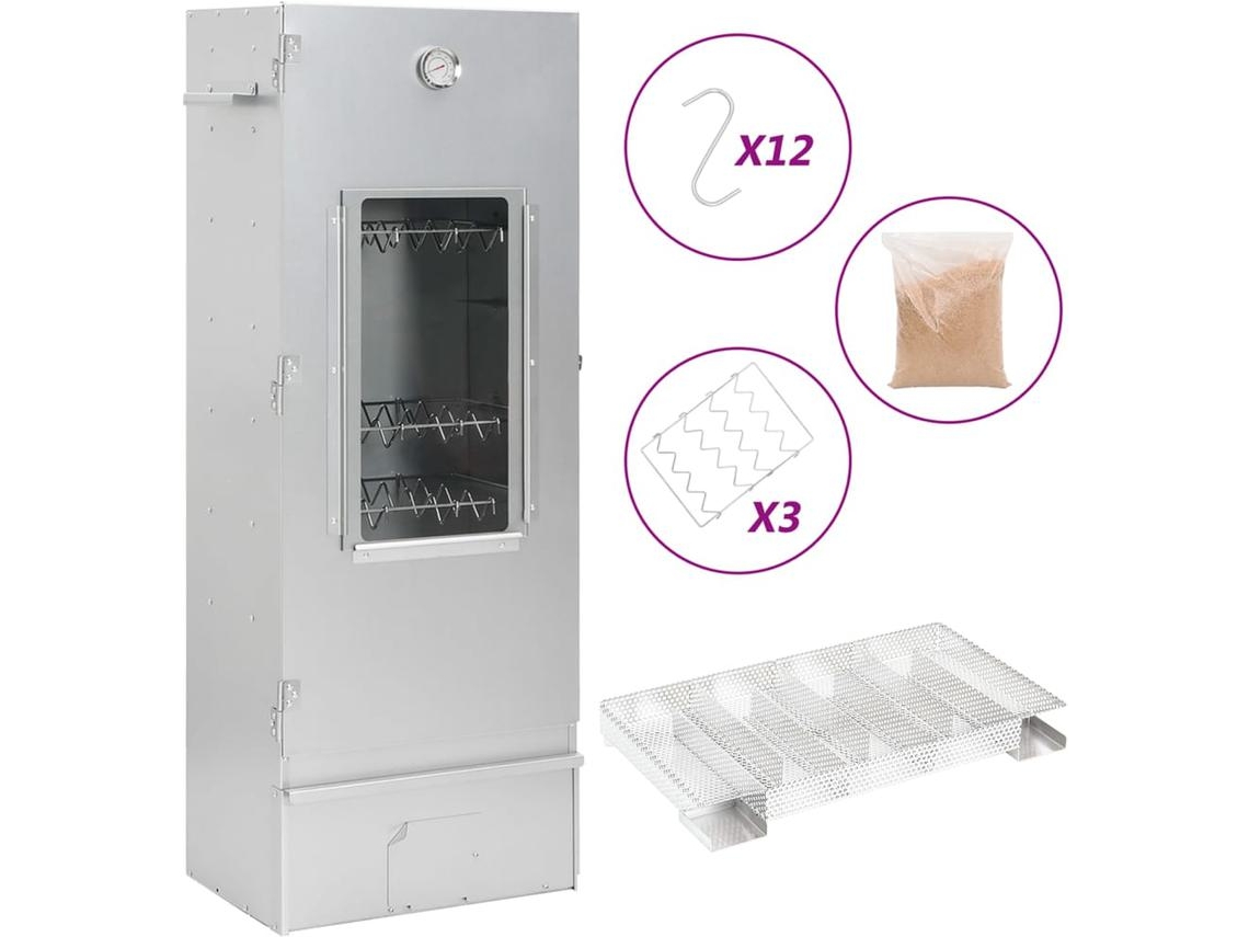 Oven Smoker, Oven Smokers Vidaxl Prateado Aço (44.5 X 29 X 110 Cm (35 X 20.5 X 4.5 Cm))