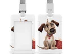 Porta Crachá Com Clipe E Cordão, Estampa Fofa De Cachorro, Ideal Escritórios, Reuniões De Negócios, Homens E