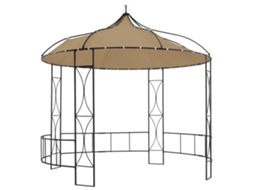 Gazebo VIDAXL Taupe Tecido (300x290 cm)