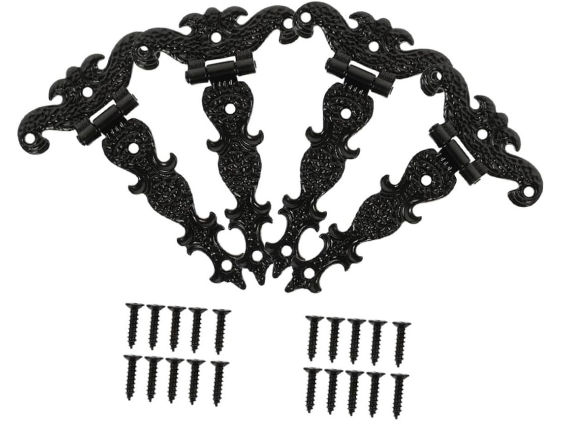 Vintage Em Ferro Preto Para Caixas De Joias E Com Suave À Ferrugem.