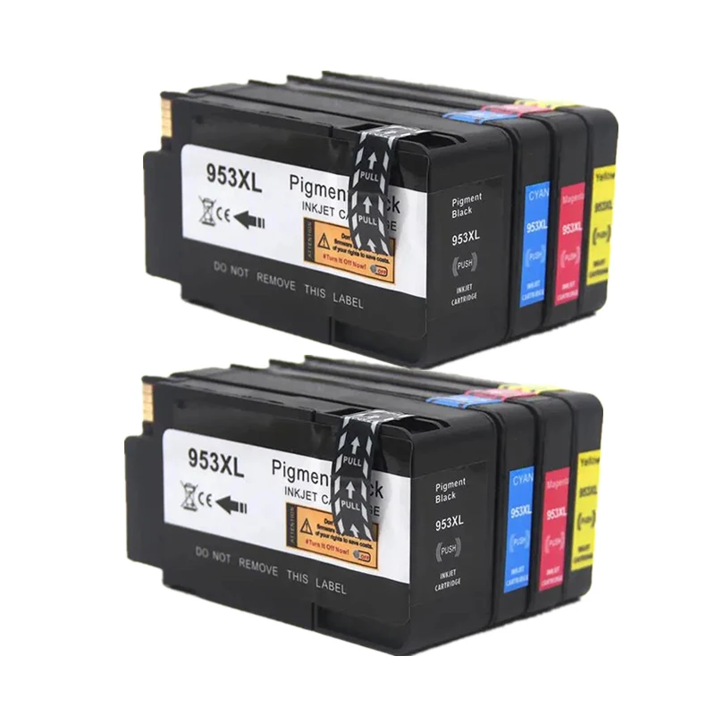 Conjunto de 2 Tinteiros Compatíveis com Hp 953xl, Preto Cmyk, para Impressoras Hp Officejet Pro 7720, 7730, 7740, 8210 e 8218. MDUG