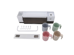 Suporte de parede multifuncional para escova de dentes, com dispenser e 4 copos S/MARCA