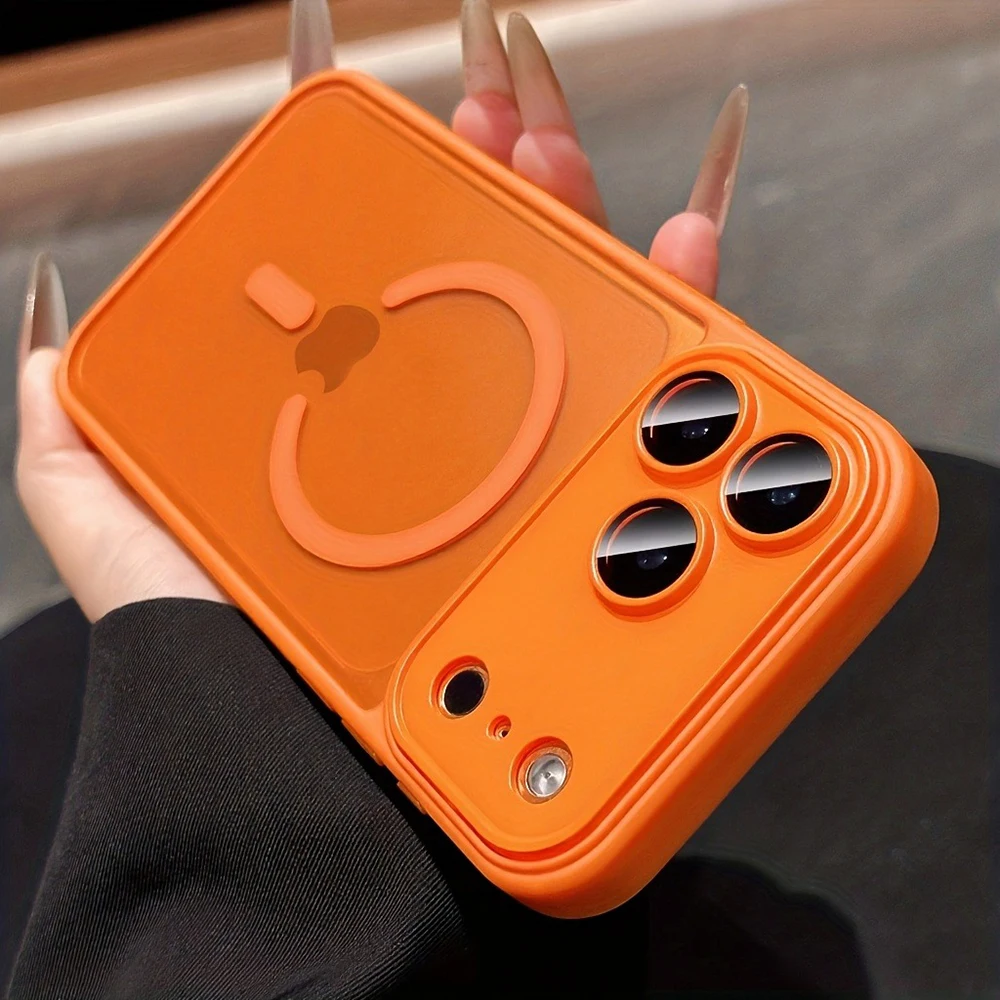 Capa Magnética À Prova De Choque Para Iphone 17 Pro Max (laranja)