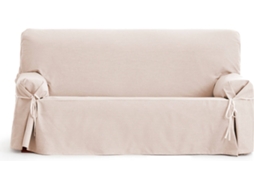 Capa Impermeável estilo lacinhos para sofá de 3 lugares Emma (180 a 220 cm - Bege)