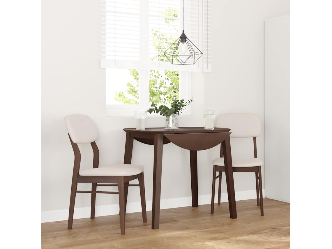 Vidaxl Cadeiras De Jantar Com Almofadões 2 Pcs Madeira Maciça Castanho