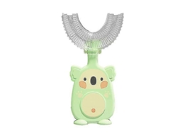 Escova de Dentes Infantil em Formato U, Manual Rosca, Sil Icone Segura para os Dentes. GOKOCO