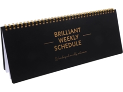 Bloco De Notas Simples E Prático Planificador Weekly Black Em Papel Espiral Office Workers