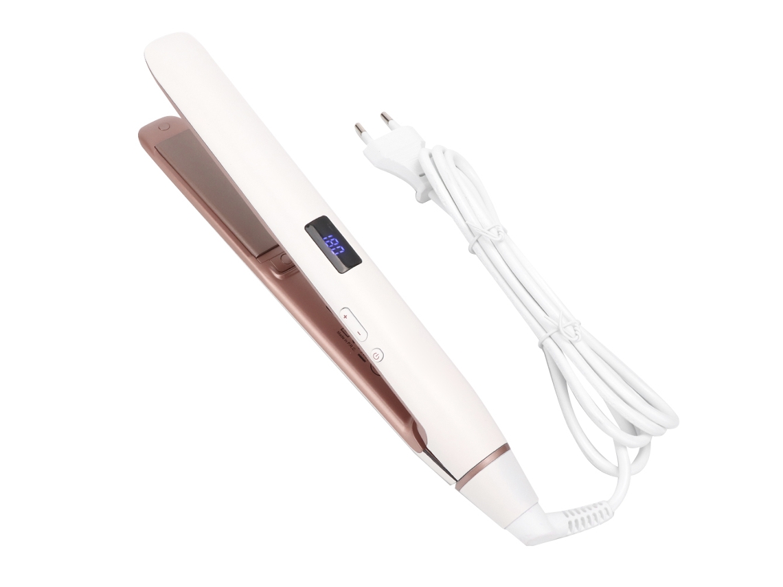 Plancha De Cabelo Elétrica Com Regulação De Temperatura E Display Digital Para Alisamento E Ondulação