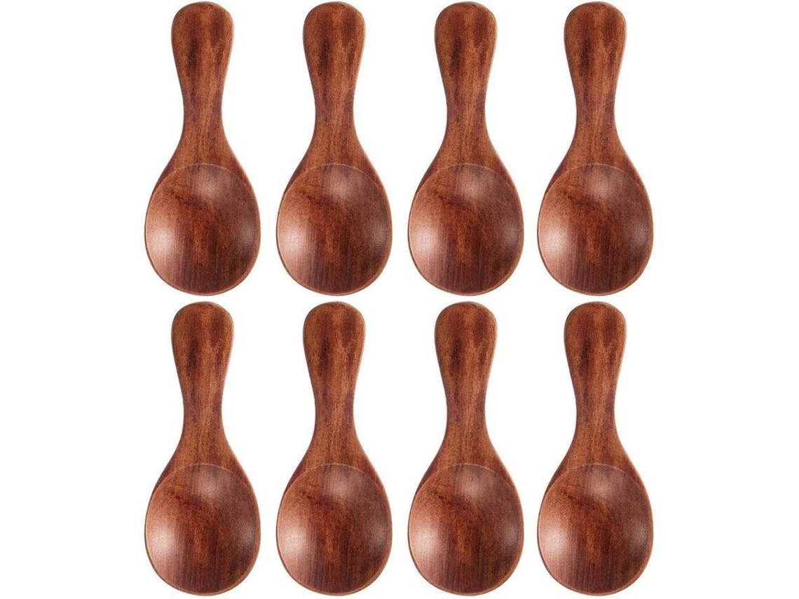 Colheres de Madeira Nova Line, Pequenas, Artesanais, 8 Unidades | S/MARCA