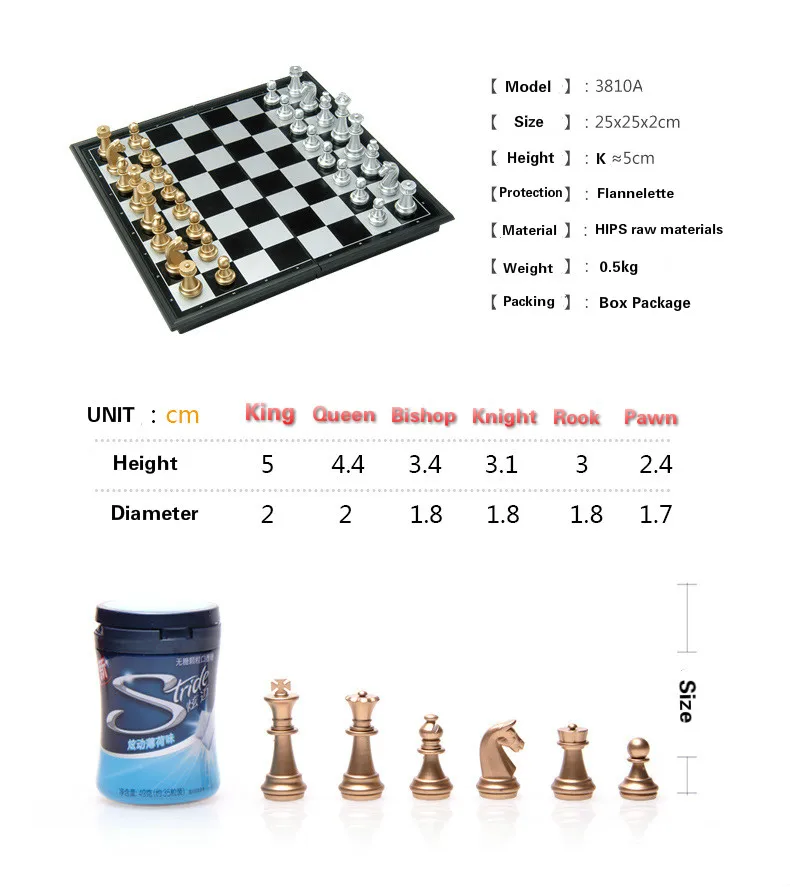 Jogo De Xadrez Magnético (25 Cm) Com Tabuleiro Dobrável