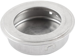 Puxador Interno Redondo Embutido Aexit Para Armário, Gaveta E Porta, 41mm X 26mm