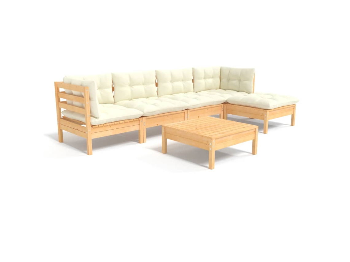 Garden Lounge Set, Garden Lounge Sets Vidaxl Creme Madeira De Pinho (n/a)