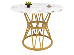 Mesa de Jantar redonda PAPRIKA de 100x100 cm com acabamento em mármore
