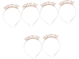 Conjunto De 6 Peças De Tiaras Para Futura Mamãe, Elegante Acessório Dourado Rosê Para Chás De Bebê E Comemorações.