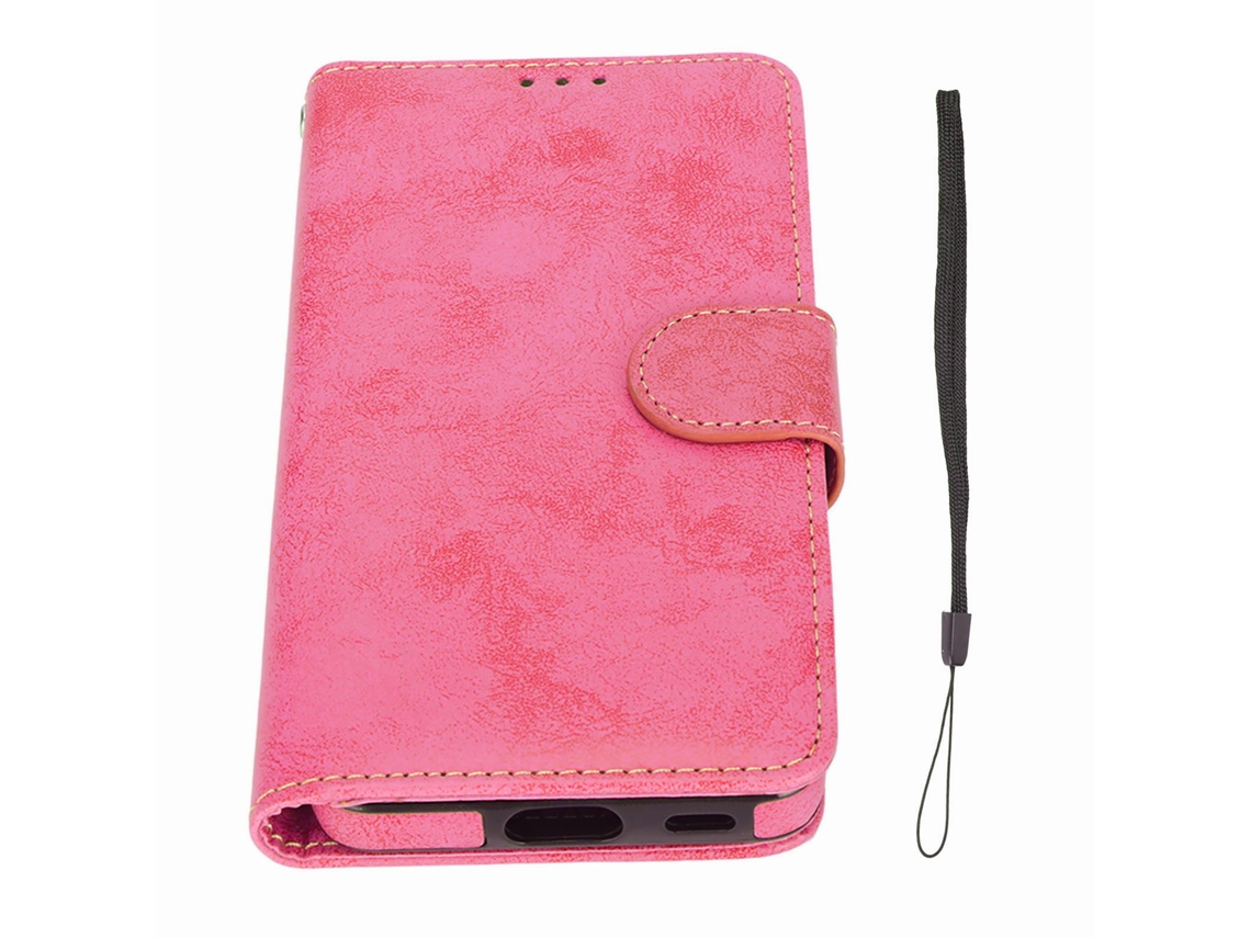 Aetheria capa Carteira para Samsung Galaxy S21 de Couro Pu Magnética Removível Anti choque Vermelho Rosa