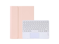 Capa Para Tablet Y0n5-a Em Tpu Com Textura De Pele De Cordeiro, Teclado Bluetooth Com Teclas Redondas, Suporte E Touchpad Para Xiaomi Pad 5 / 5 Pro (p