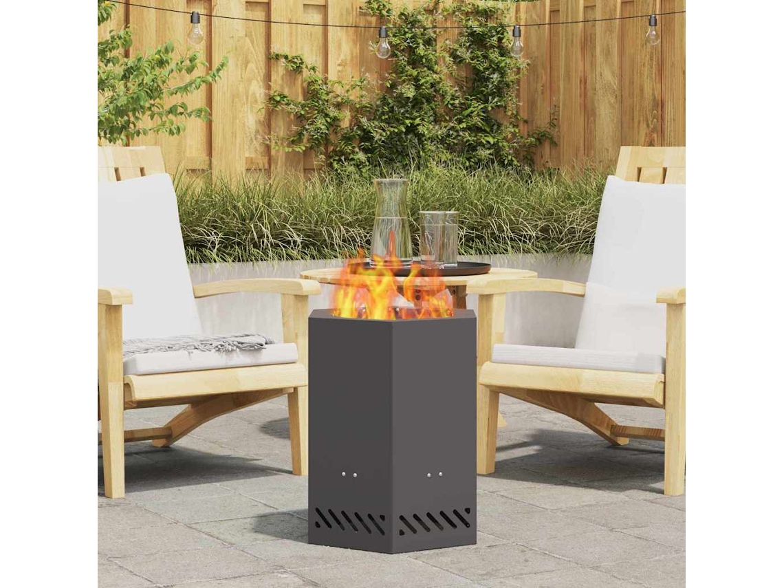 Vidaxl Bowl De Fogo Sem Fumaça Preto 38 X 38 X 51 Cm Aço Corten