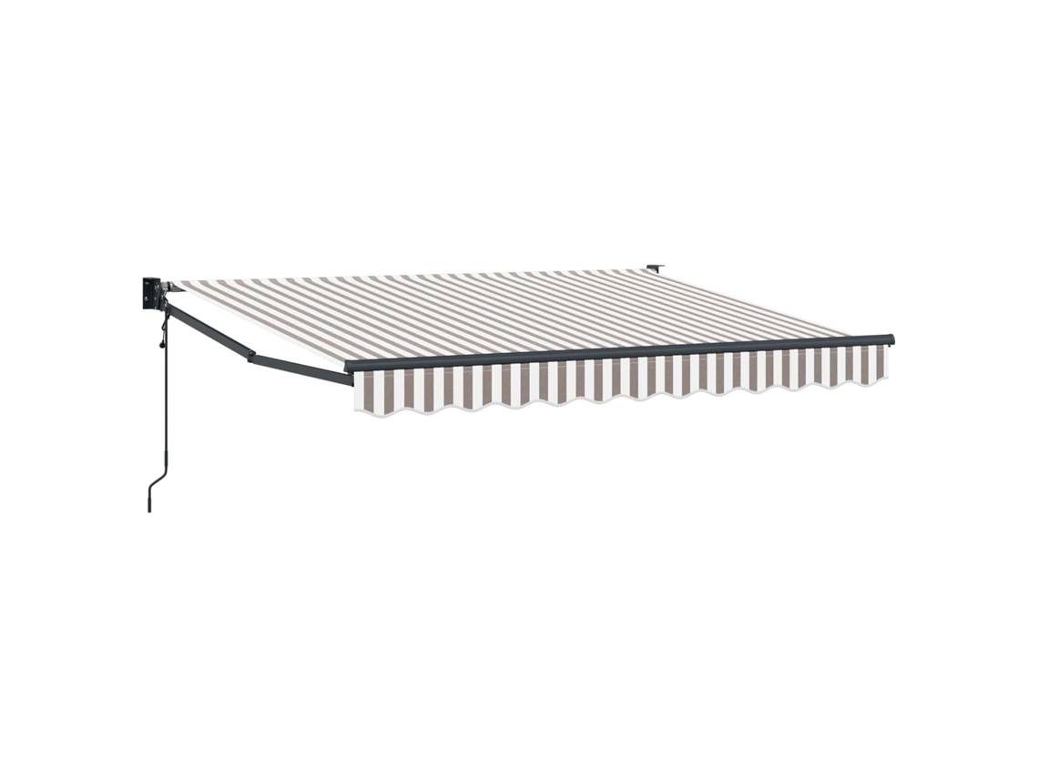 Vidaxl Toldo Retrátil Elétrico Cinza Claro E Branco 5 X 3 M