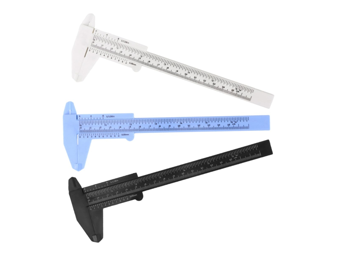 Paquímetro Vernier De Plástico 150mm, 0,5mm, 3 Peças