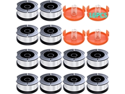 Pacote com 12 Carretéis de Fio com 4 Tampas Aparador de Grama para Black+decker Af 100 3zp HENTEN HOME