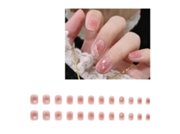 Tips Para Unhas Em Estilo Guardiã Do Coração Modelo R486 Com Cola Para Unhas De Glitter*