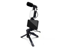 Kit De Tripé Para Celular Com Microfone E Iluminação Led Para Vlogs, Gravações Ao Vivo E Selfies. Nostalgia88