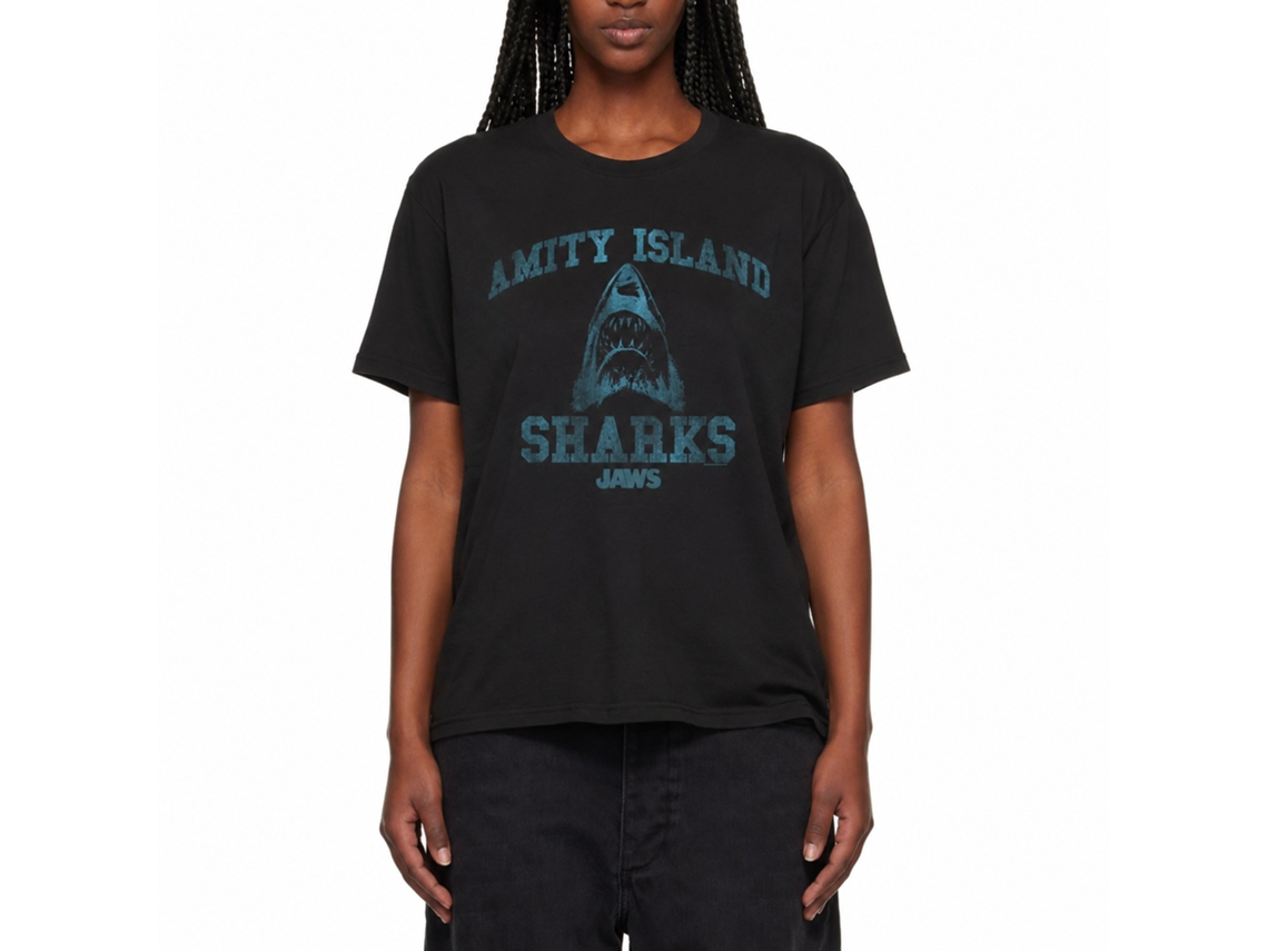 Rockinstone Jaws Movie Sports Black Adult T-shirt Size:xxxl