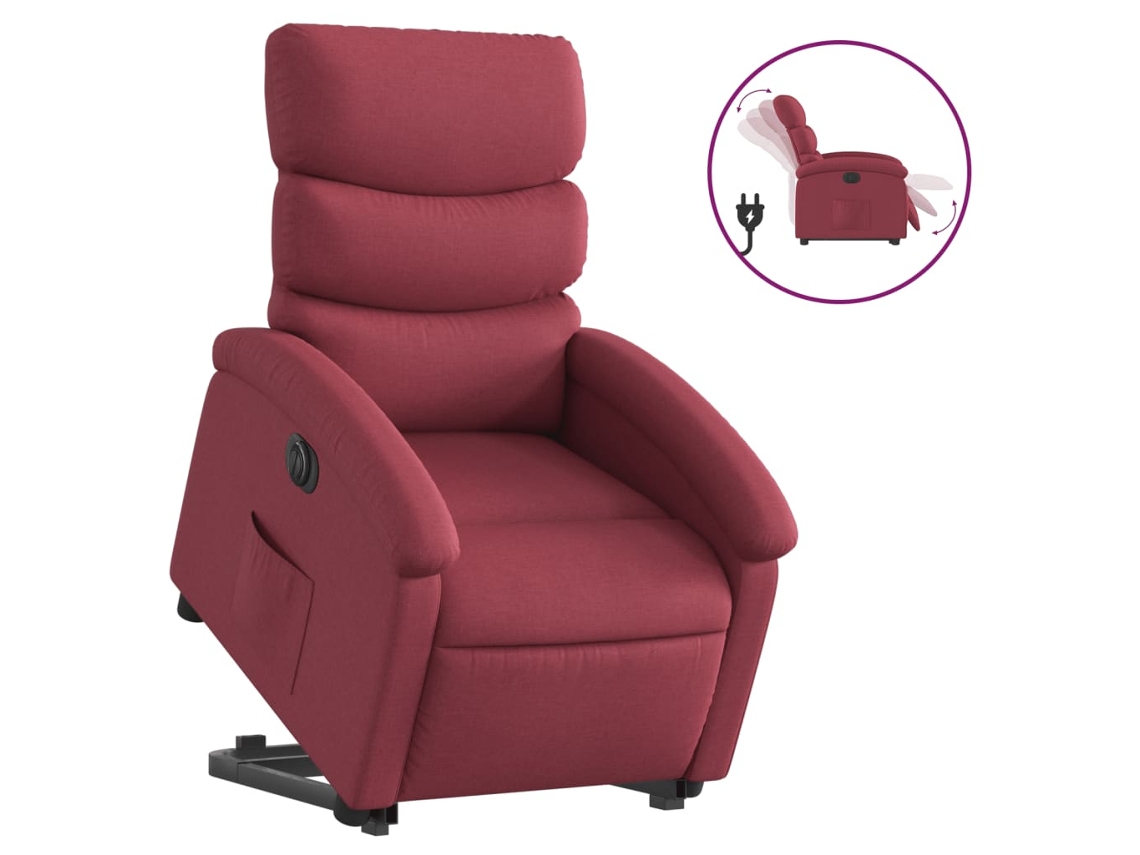 Electric Stand Up Recliner Chair, Electric Stand Up Recliner Chairs Vidaxl Vermelho Tecido