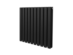 Radiador Oval De Colunas 600x600mm Em Aço Carbono Preto Com Alta Emissão De Calor E Acabamento De Tripla Camada