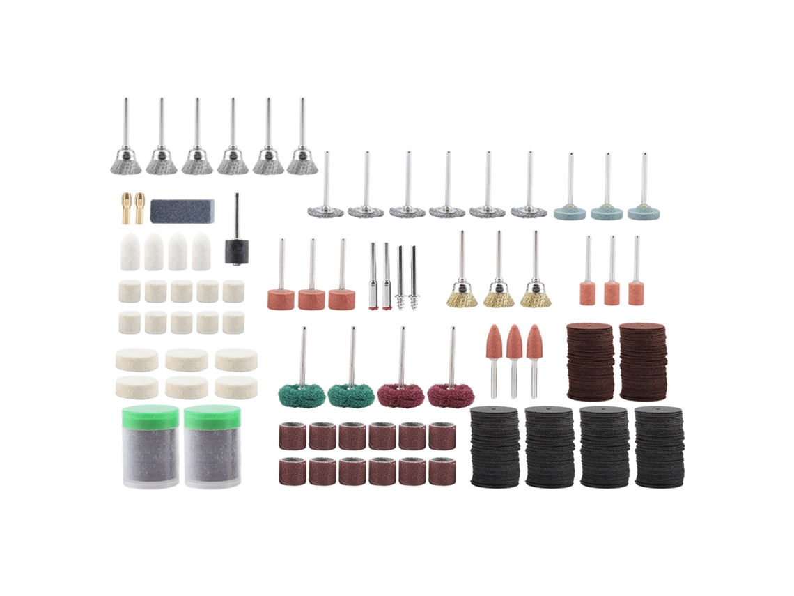 Kit de Acessórios para Ferramenta Rotativa 347 Peças para Polimento, Lixamento e Rebufagem | S/MARCA